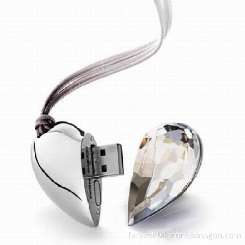 32GB Crystal Heart USB Crystal Jewellry Heart USB Pen Drive